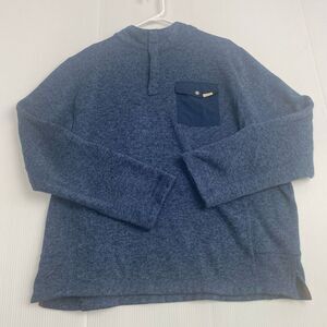 Woolrich Men's Fleece Sweater size XL Blue Long Sleeve Comfort Pocket